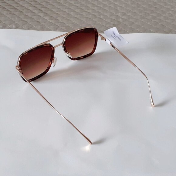 NWT Privé Revaux x Adriana Lima tortoise shell & shiny gold aviator sunglasses - Picture 13 of 14